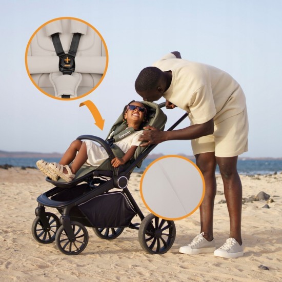 Lionelo Mika Plus Καρότσι Βρεφικό 3 σε 1 έως 22 kg Beige Sand