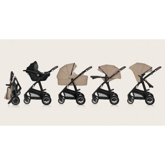 Lionelo Bianka Καρότσι 3 σε 1 έως 22 kg Beige Sand