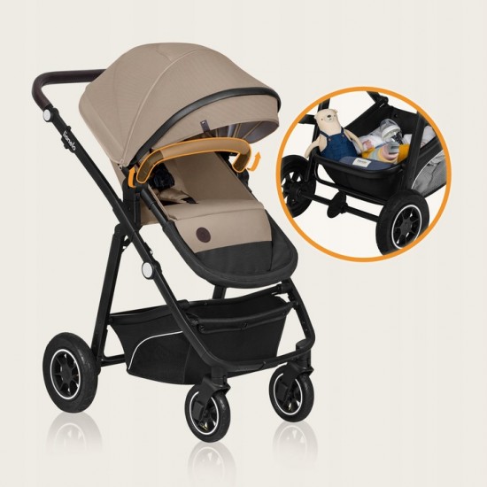 Lionelo Bianka Καρότσι 3 σε 1 έως 22 kg Beige Sand