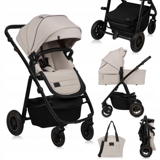 Lionelo Amber Plus Καρότσι Βρεφικό έως 22kg 3 σε 1 Beige Sand