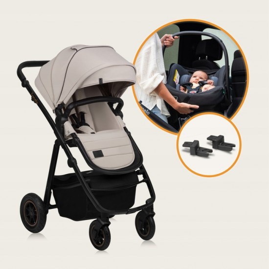 Lionelo Amber Plus Καρότσι Βρεφικό έως 22kg 3 σε 1 Beige Sand