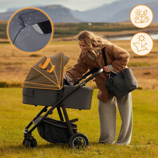 Lionelo Amber Plus Καρότσι Βρεφικό έως 22kg 3 σε 1 Beige Sand
