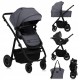 Lionelo Amber Plus Καρότσι Βρεφικό έως 22kg 3 σε 1 Gray Graphite