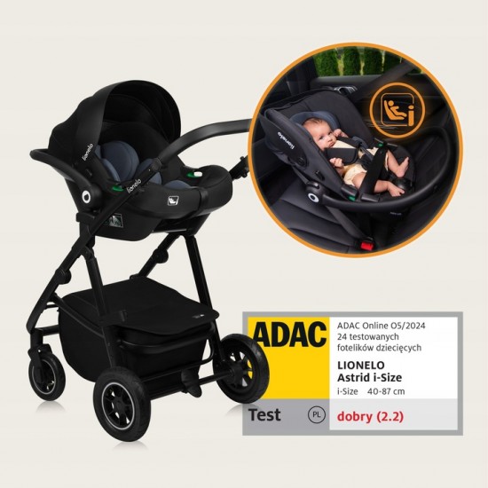 Lionelo Amber Plus Καρότσι Βρεφικό έως 22kg 3 σε 1 Gray Graphite