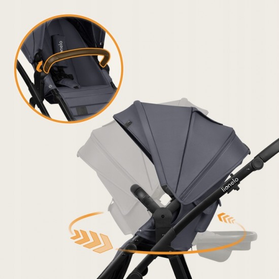 Lionelo Amber Plus Καρότσι Βρεφικό έως 22kg 3 σε 1 Gray Graphite