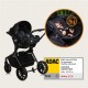 Lionelo Mika Plus Καρότσι Βρεφικό 3 σε 1 έως 22 kg Black Onyx