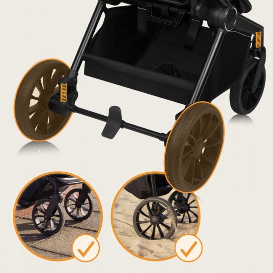 Lionelo Mika Plus Καρότσι Βρεφικό 3 σε 1 έως 22 kg Black Onyx