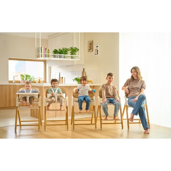 Lionelo Celia Καρεκλάκι φαγητού 3 σε 1 White Natural Wood