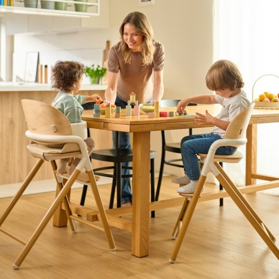 Lionelo Celia Καρεκλάκι φαγητού 3 σε 1 White Natural Wood