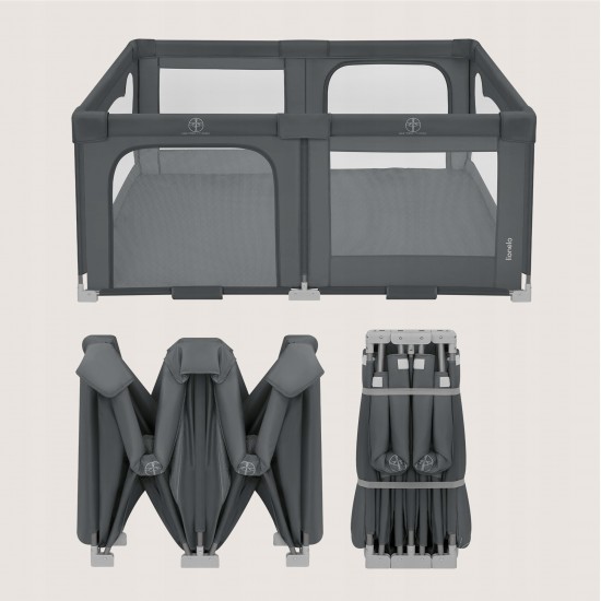 Lionelo Florence Easy Fold Πάρκο 150X180cm Gray Graphite