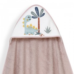 Interbaby Dino Μπουρνούζι Κάπα & Καπέλο Μπάνιου Dark Pink