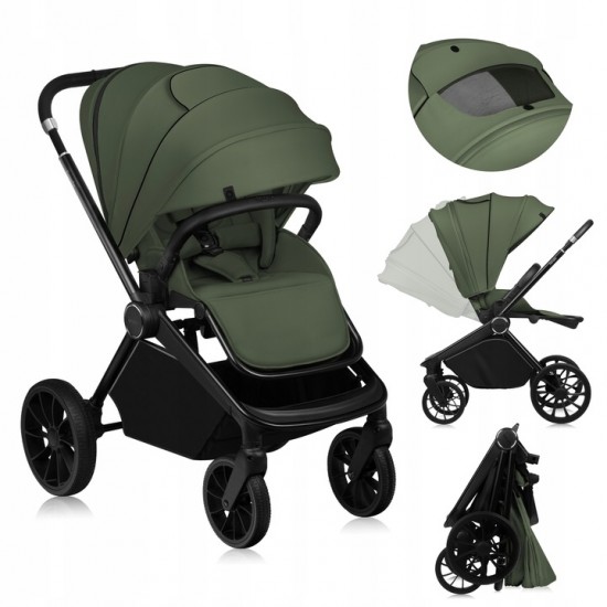 Lionelo Mika Plus Καρότσι Βρεφικό με Αναστροφή έως 22 kg Green Olive