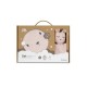 Interbaby Bear Σετ Μπουρνούζι & Πανάκι Παρηγοριάς Μουσελίνας Dark Pink