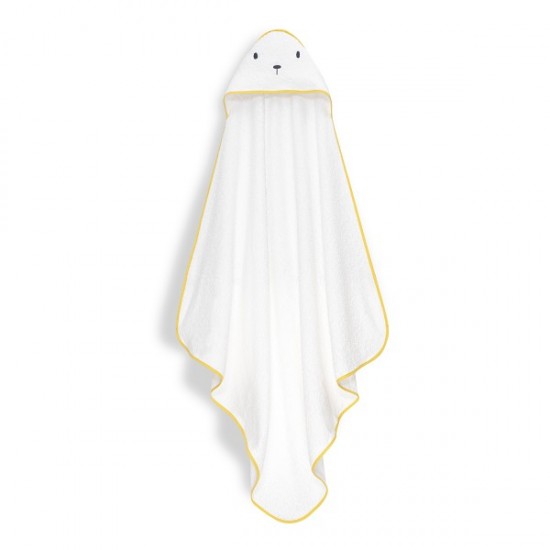 Interbaby Bear Σετ Μπουρνούζι & Πανάκι Παρηγοριάς Μουσελίνας White-Yellow