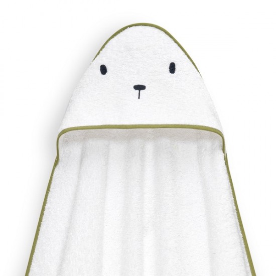 Interbaby Bear Σετ Μπουρνούζι & Πανάκι Παρηγοριάς Μουσελίνας White-Green