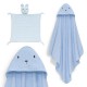 Interbaby Bear Σετ Μπουρνούζι & Πανάκι Παρηγοριάς Μουσελίνας Blue