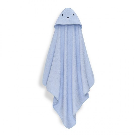 Interbaby Bear Σετ Μπουρνούζι & Πανάκι Παρηγοριάς Μουσελίνας Blue