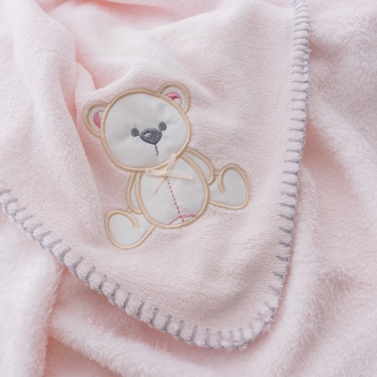 Interbaby Κουβέρτα Αγκαλιάς 80X110 Bear Pink