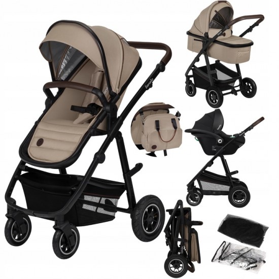 Lionelo Amber Καρότσι Βρεφικό έως 22kg 3 σε 1 Beige Sand