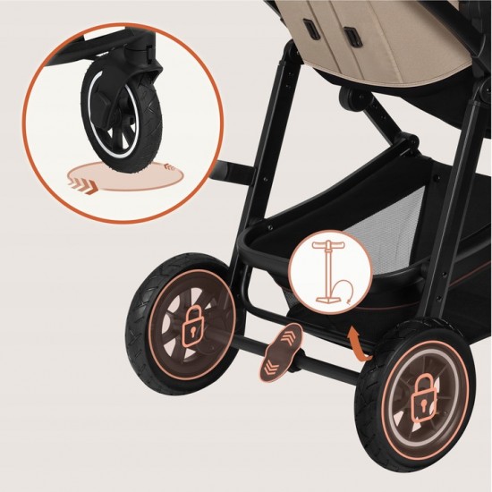 Lionelo Amber Καρότσι Βρεφικό έως 22kg 3 σε 1 Beige Sand