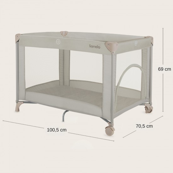 Lionelo Amelie Παρκοκρέβατο 1 Επιπέδoυ Beige Sand