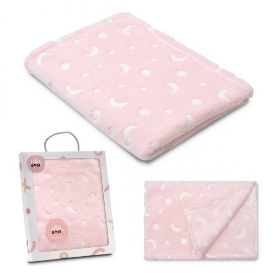 Interbaby Κουβέρτα Αγκαλιάς 80X110 Stars Pink