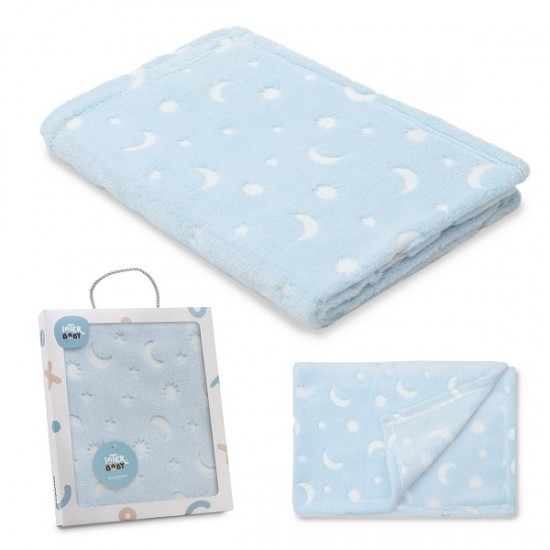 Interbaby Κουβέρτα Αγκαλιάς 80X110 Stars Blue