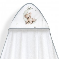 Interbaby Bear Μπουρνούζι Κάπα & Καπέλο Μπάνιου White-Green