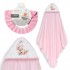 Interbaby Bear Μπουρνούζι Κάπα & Καπέλο Μπάνιου White-Pink