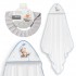 Interbaby Bear Μπουρνούζι Κάπα & Καπέλο Μπάνιου White-Blue