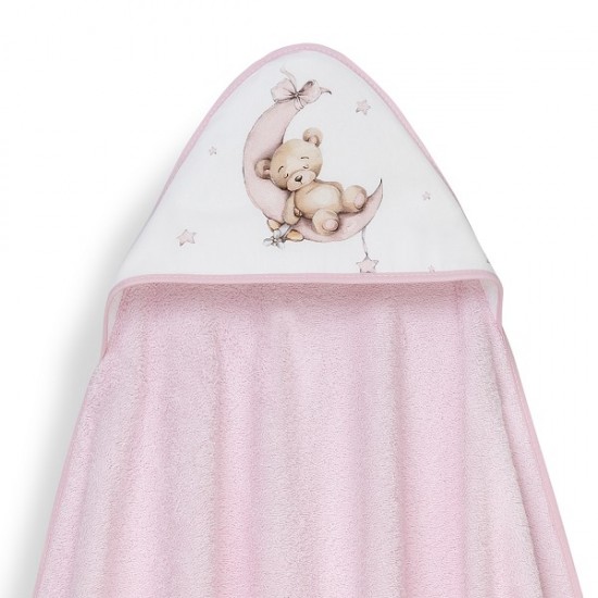 Interbaby Bear Μπουρνούζι Κάπα & Καπέλο Μπάνιου Pink