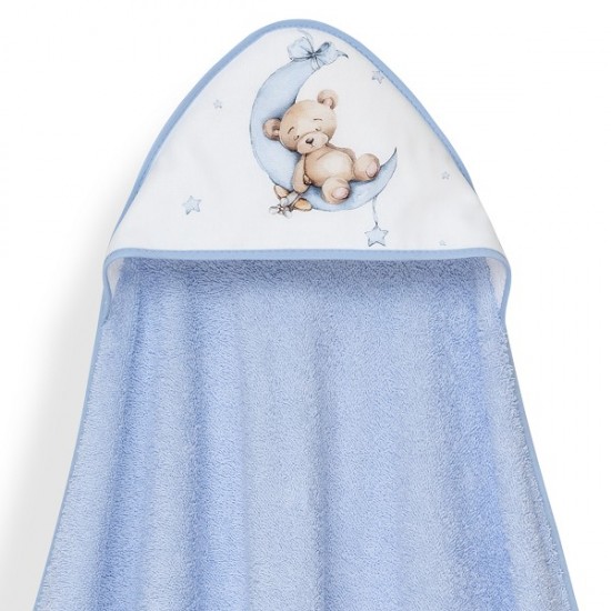 Interbaby Bear Μπουρνούζι Κάπα & Καπέλο Μπάνιου Blue