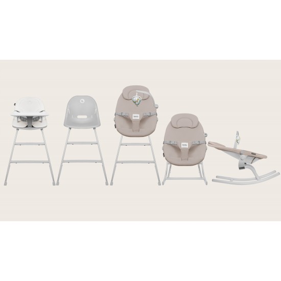 Lionelo Dalia Set Καρεκλάκι φαγητού & Relax 4 σε 1 Gray Stone