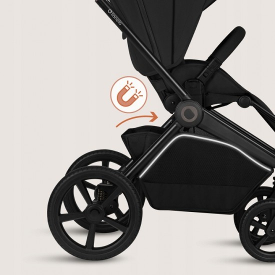 Lionelo Freya Καρότσι Βρεφικό 3 σε 1 έως 22kg με αναδιπλούμενο Πορτ-Μπεμπέ Black