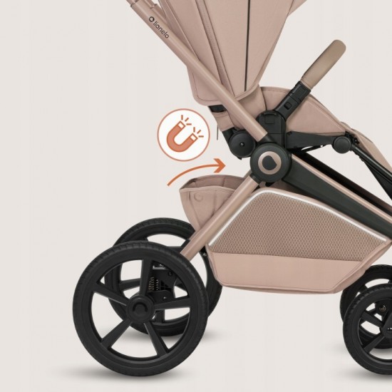 Lionelo Freya Καρότσι Βρεφικό 3 σε 1 έως 22kg με αναδιπλούμενο Πορτ-Μπεμπέ Beige Sand