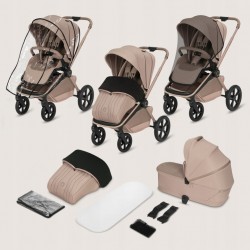 Lionelo Freya Καρότσι Βρεφικό 3 σε 1 έως 22kg με αναδιπλούμενο Πορτ-Μπεμπέ Beige Sand
