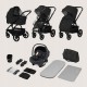 Lionelo Carmine Καρότσι Βρεφικό 3 σε 1 έως 22kg Black Onyx