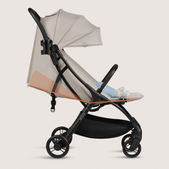 Lionelo Agia Auto Fold Καρότσι Ταξιδίου έως 22kg Beige Sand