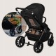 Lionelo Mika Plus Καρότσι Βρεφικό με Αναστροφή έως 22 kg Black Onyx