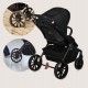 Lionelo Mika Plus Καρότσι Βρεφικό με Αναστροφή έως 22 kg Black Onyx