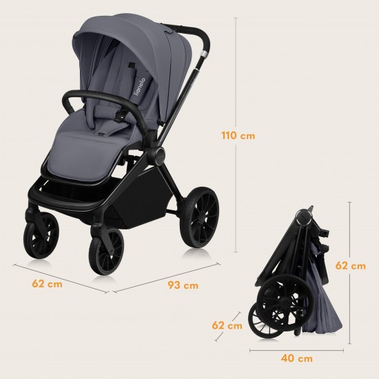 Lionelo Mika Plus Καρότσι Βρεφικό με Αναστροφή έως 22 kg Beige Sand