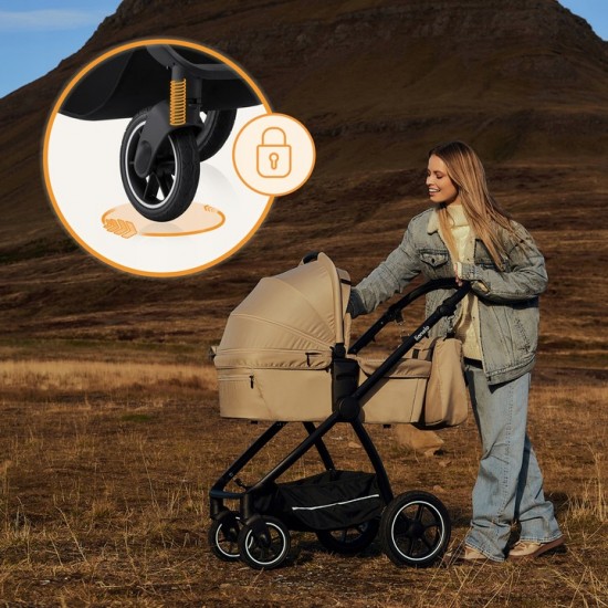 Lionelo Meril Καρότσι Βρεφικό έως 22kg 3 σε 1 Beige Sand