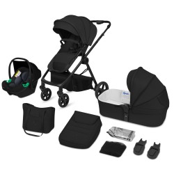 Lionelo Greet Καρότσι Βρεφικό 3 σε 1 έως 22kg Black Onyx