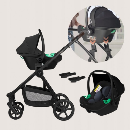 Lionelo Greet Καρότσι Βρεφικό 3 σε 1 έως 22kg Black Onyx