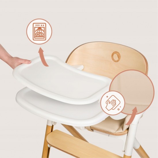 Lionelo Celia Set Ρηλάξ & Καρεκλάκι φαγητού 4 σε 1 White Natural Wood