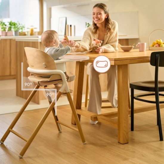 Lionelo Celia Set Ρηλάξ & Καρεκλάκι φαγητού 4 σε 1 White Natural Wood