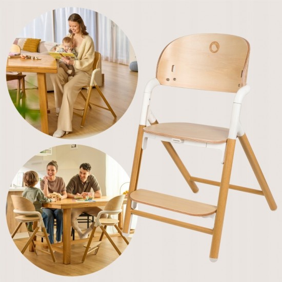 Lionelo Celia Set Ρηλάξ & Καρεκλάκι φαγητού 4 σε 1 White Natural Wood