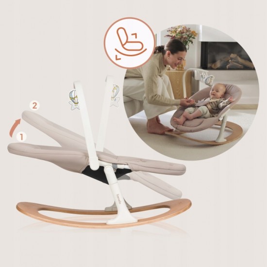 Lionelo Celia Set Ρηλάξ & Καρεκλάκι φαγητού 4 σε 1 White Natural Wood