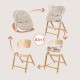 Lionelo Celia Set Ρηλάξ & Καρεκλάκι φαγητού 4 σε 1 White Natural Wood