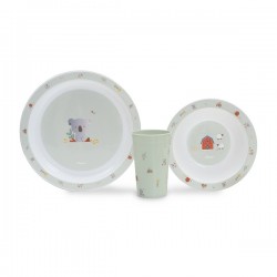 Interbaby Granja Koala Παιδικό Σετ Φαγητού 3 τεμ Green